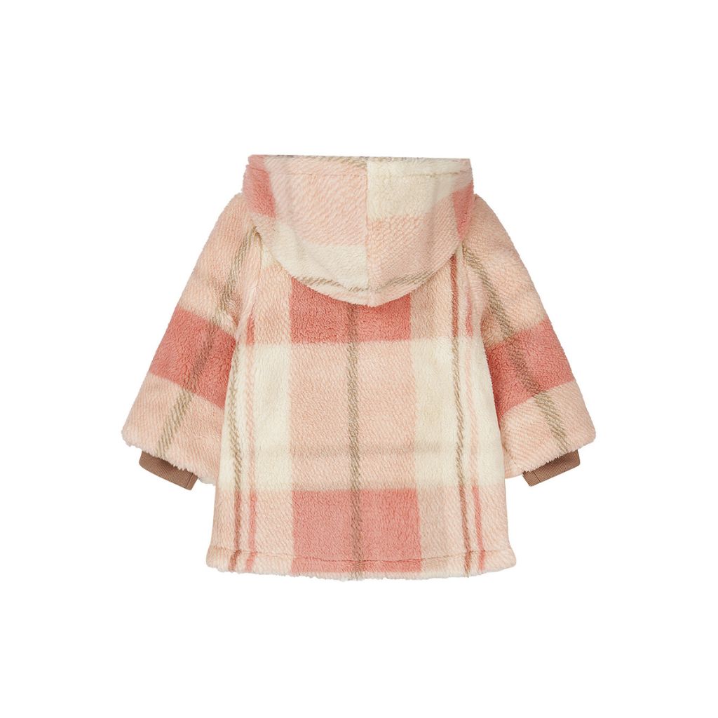 Dirkje Manteau à carreaux Rose fille