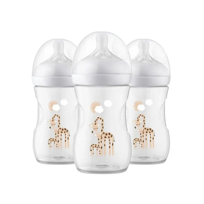 Philips AVENT Zuigfles Natural Response Giraf transparant 260 ml -  3 stuks