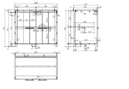 Jaxx 3-delige babykamer (bed + commode + kast met 3 deuren) Erik wit