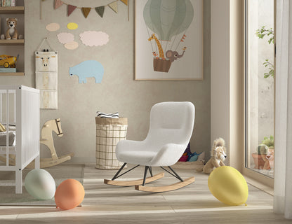 Jaxx Fauteuil à bascule pour enfants Rocky Mini Boucle blanc