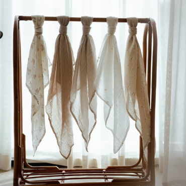 Little Dutch Tissu hydrophile Little Goose beige 120 x 120 cm