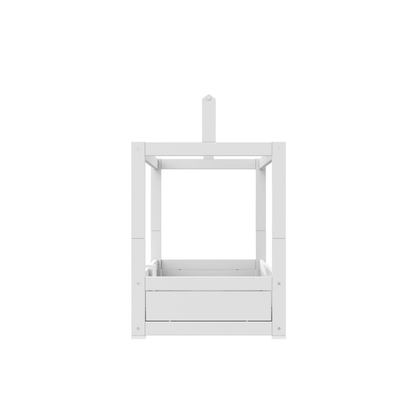 LIFETIME Lit-cabane 4-en-1 avec cadre de toit + sommier Lg 90 x L 200 cm