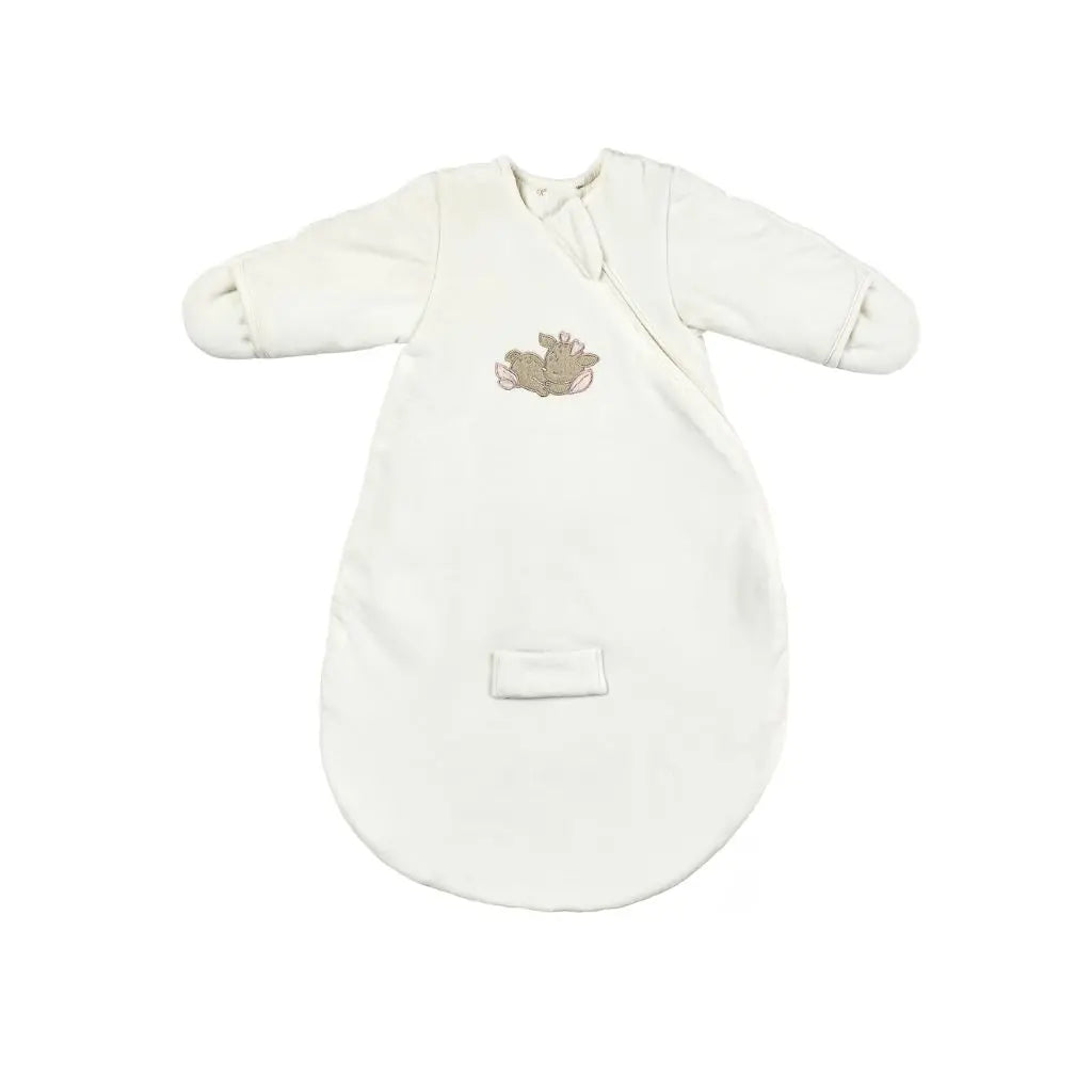 Nattou Gigoteuse avec manches et moufles en velours FanFan 60 cm blanc