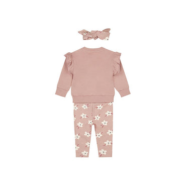 Dirkje Ensemble 3 pièces legging, sweat et bandeau Mauve clair fille