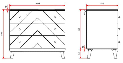 Jaxx 3-delige babykamer (bed + commode + kast met 2 deuren) Billy Terra Roze/wit