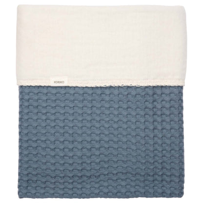 Koeka Couverture en polaire pour berceau ou parc Amsterdam Bluestone coton Lg 100 x L 75 cm