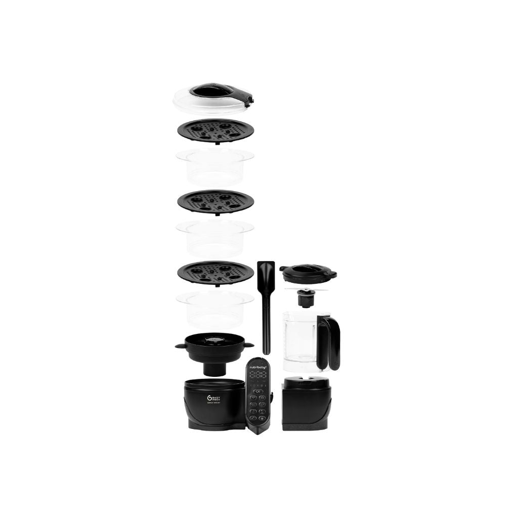 Babymoov Stoomkoker-Mixer Nutribaby + XL Mineral Black