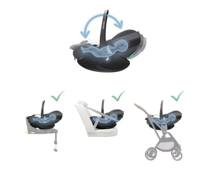 Maxi-Cosi Siège-auto portable Pebble 360 Pro² Twillic Graphite Groupe 0+