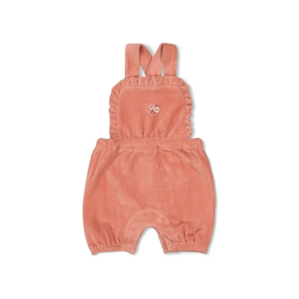 Feetje Tuinbroek kort velours rib - Woodland Bloom Mauve Meisje