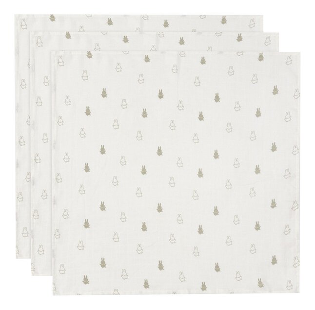 Jollein Essuie tetra Miffy Olive Green - 3 pièces