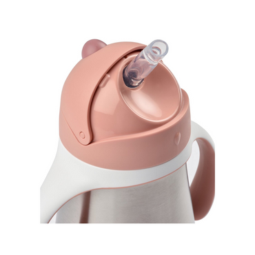 Drinkbeker met rietje, 250ml,  roestvrij staal, Old Pink, Beaba