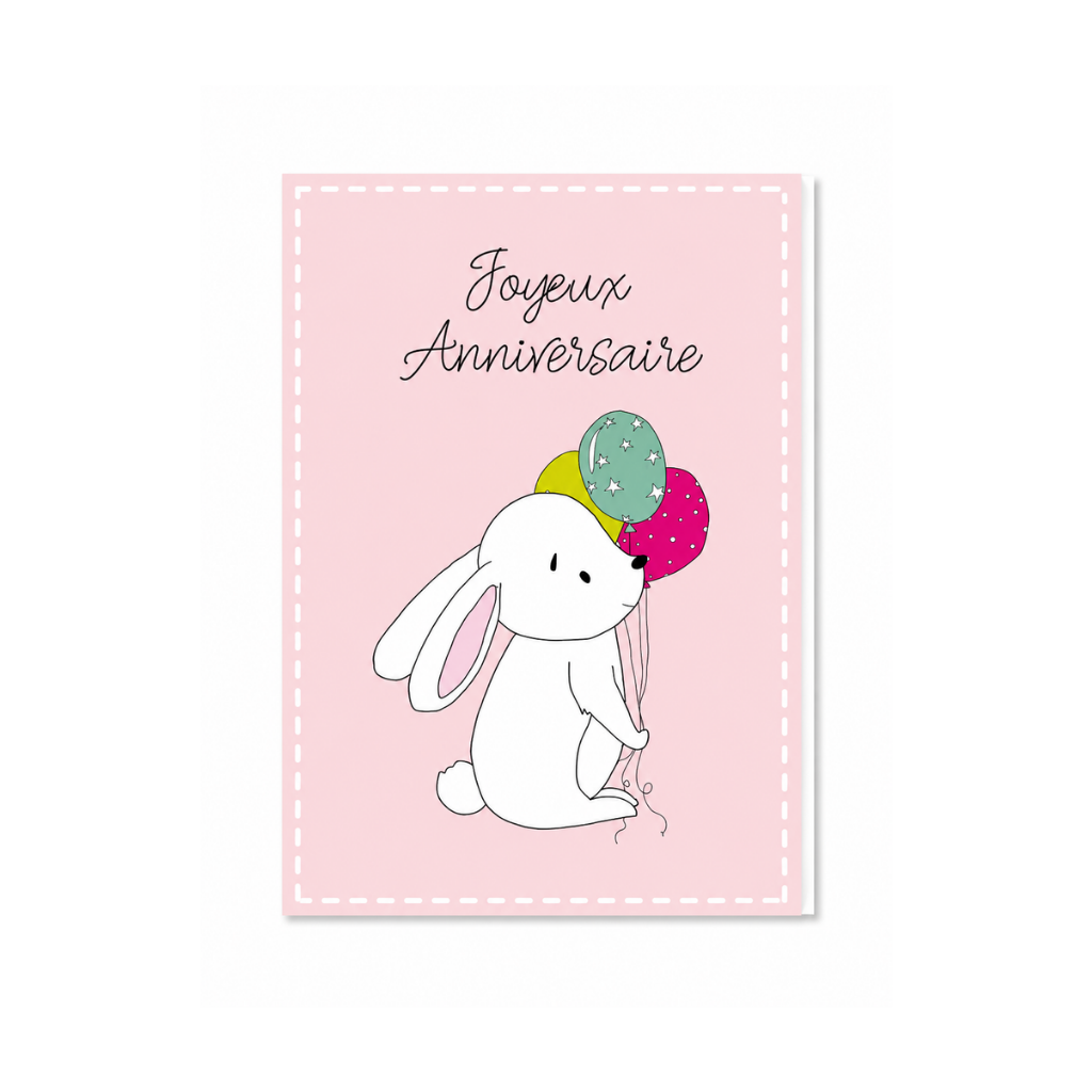 Wenskaart - Joyeux anniversaire Konijn - 2, FR