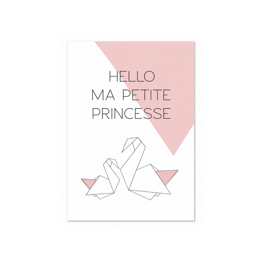 Wenskaart - princesse origami - 18, Fr