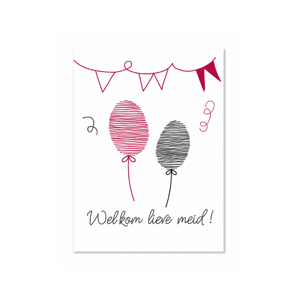 Wenskaart - Welkom lieve meid - 20, NL