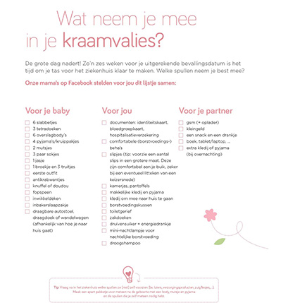 checklist kraamvalies