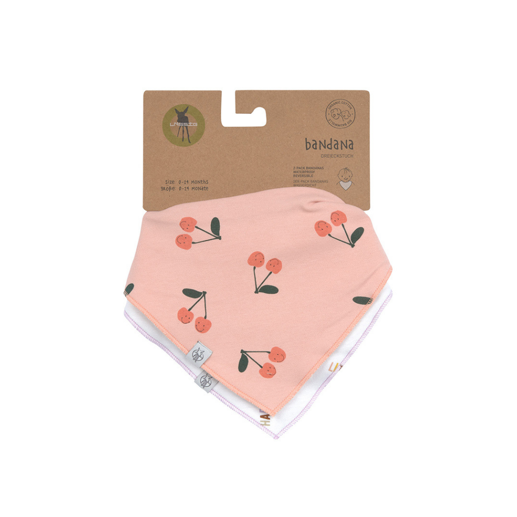 Lässig Bavoir bandana Happy Fruits Cherry - 2 pièces