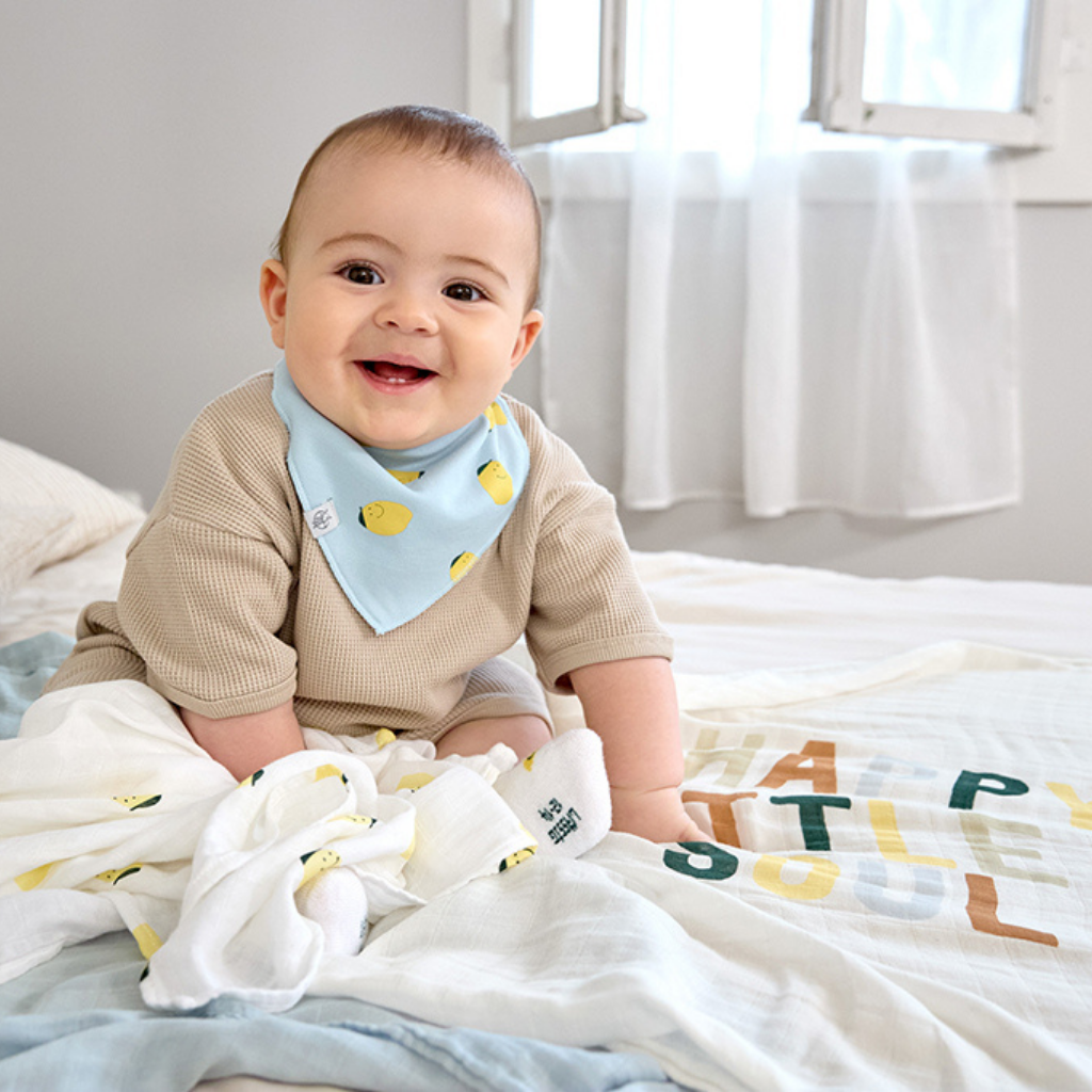 Lässig Bavoir bandana Happy Fruits Lemon - 2 pièces