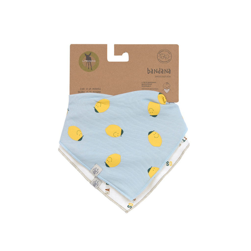 Lässig Bavoir bandana Happy Fruits Lemon - 2 pièces