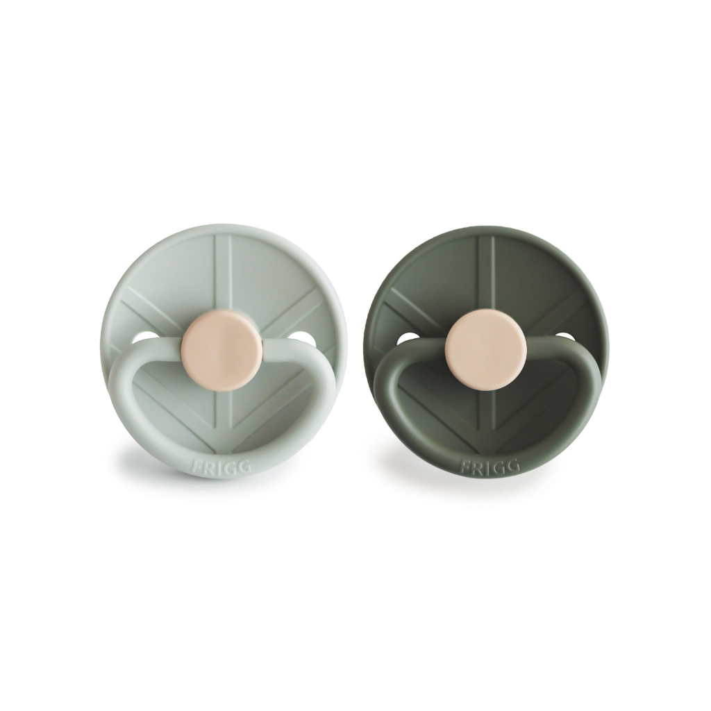 FRIGG Sucette + 6 mois Little Viking silicone Sage/Olive - 2 pièces