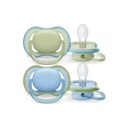 Philips AVENT Fopspeen 0 - 6 maanden Ultra Air Pistache, blauw - 2 stuks