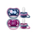 Philips AVENT Fopspeen + 18 maanden Ultra Air Elephant, Love - 2 stuks