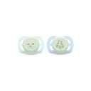 Philips AVENT Fopspeen + 0 maanden Ultra Start Night Mix munt/blauw, lila/perzik - 2 stuks