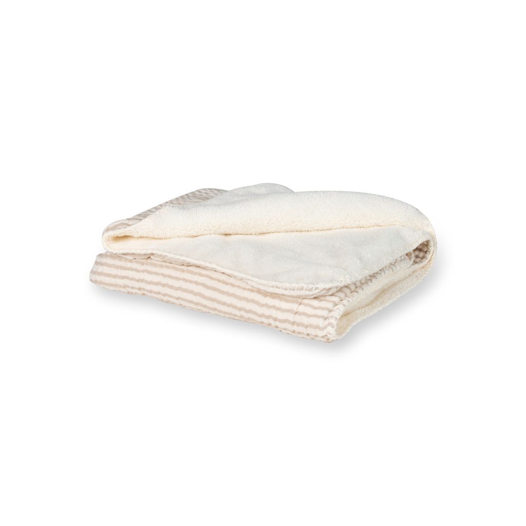 Quax Couverture Muslin Natural Stripes beige Lg 80 x L 65 cm