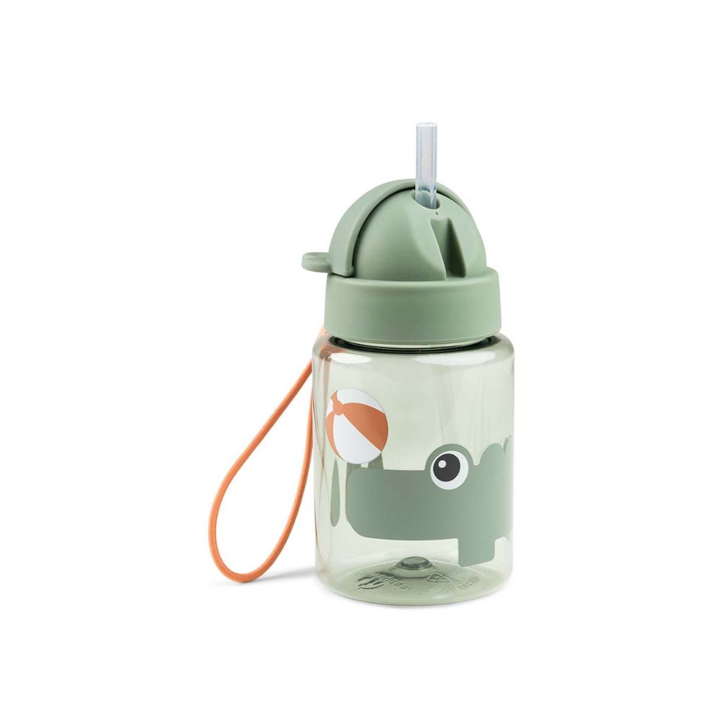 Done By Deer Drinkfles met rietje Playground groen 280 ml