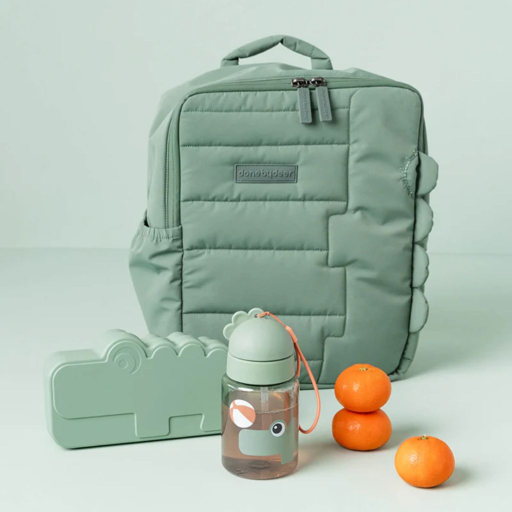 Done By Deer Drinkfles met rietje Playground groen 280 ml