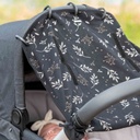 Dooky Beschermdoek Romantic Leaves zwart