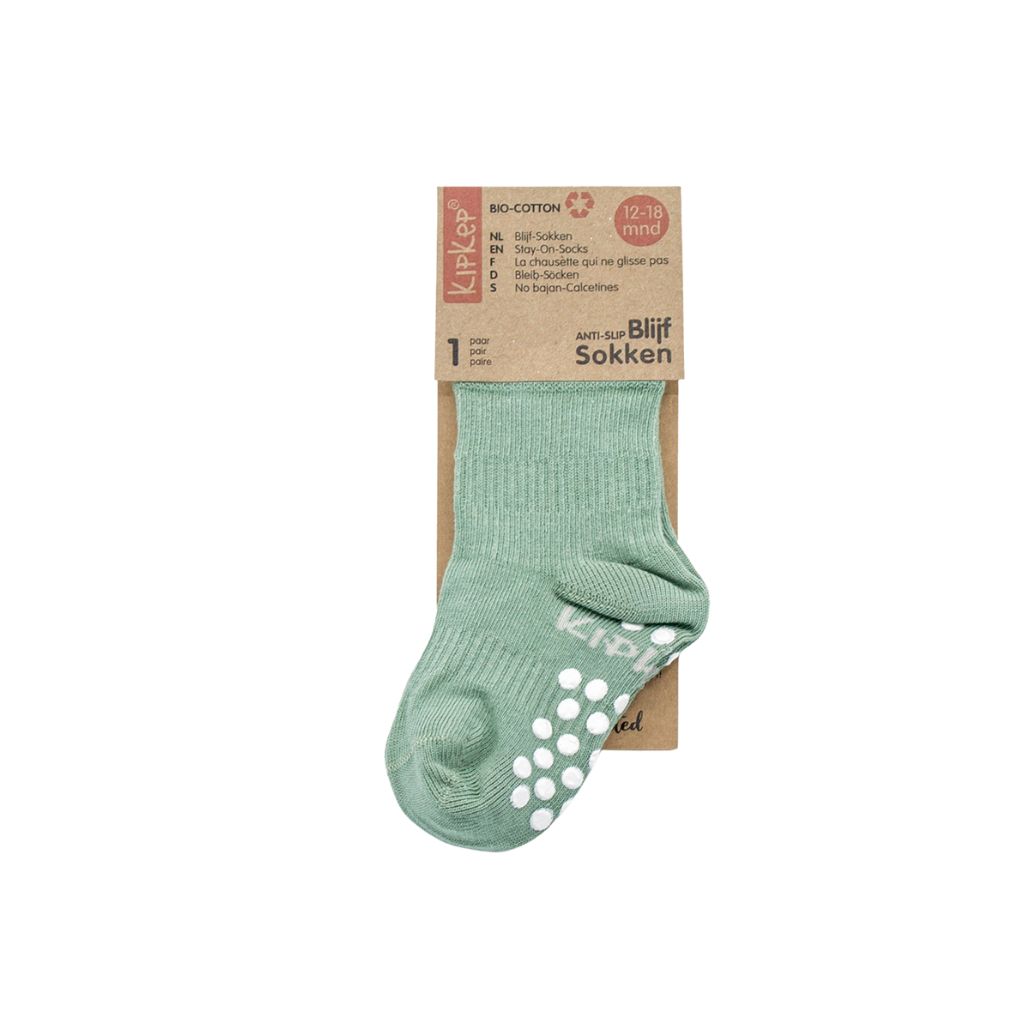 KipKep Blijf-sokken Pale Green 12 tot 18 maanden