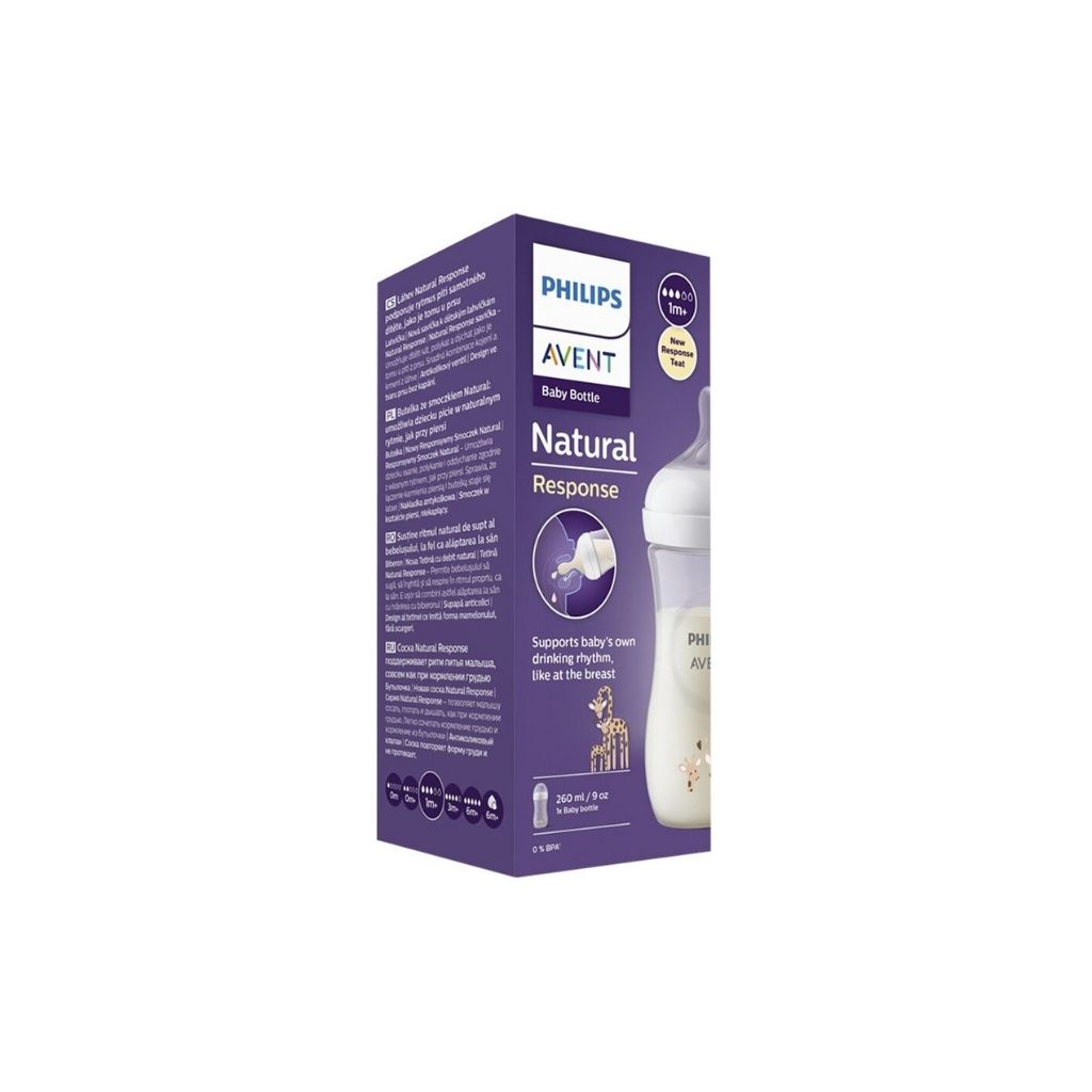 Philips AVENT Zuigfles Natural Response Giraf transparant 260 ml