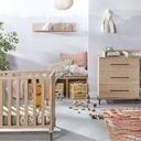 Transland 3-delige babykamer (bed + commode + kast met 2 deuren en open schappen) Niel