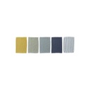 Dreambee Hydrofiel Washandje Essentials oker/blauw/grijs - 5 stuks