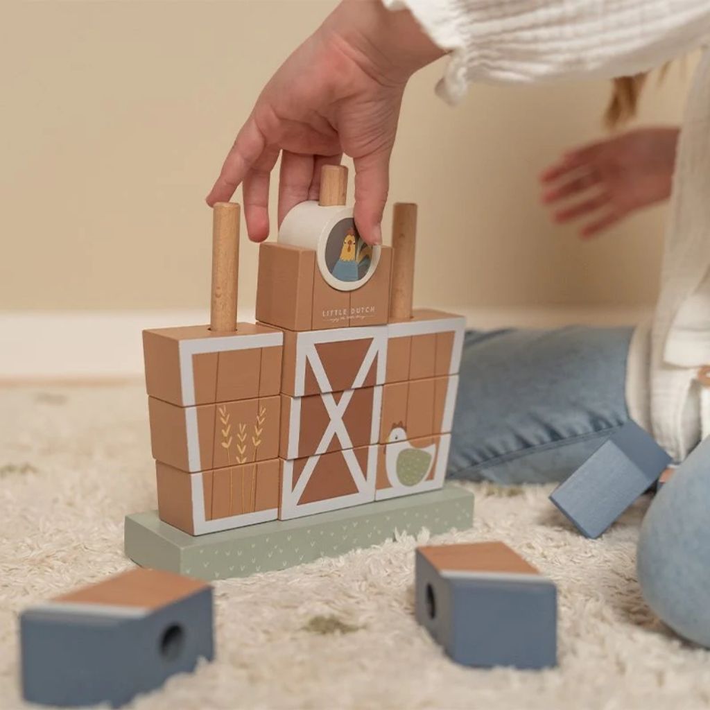 Little Dutch Houten stapelblokken Little Farm