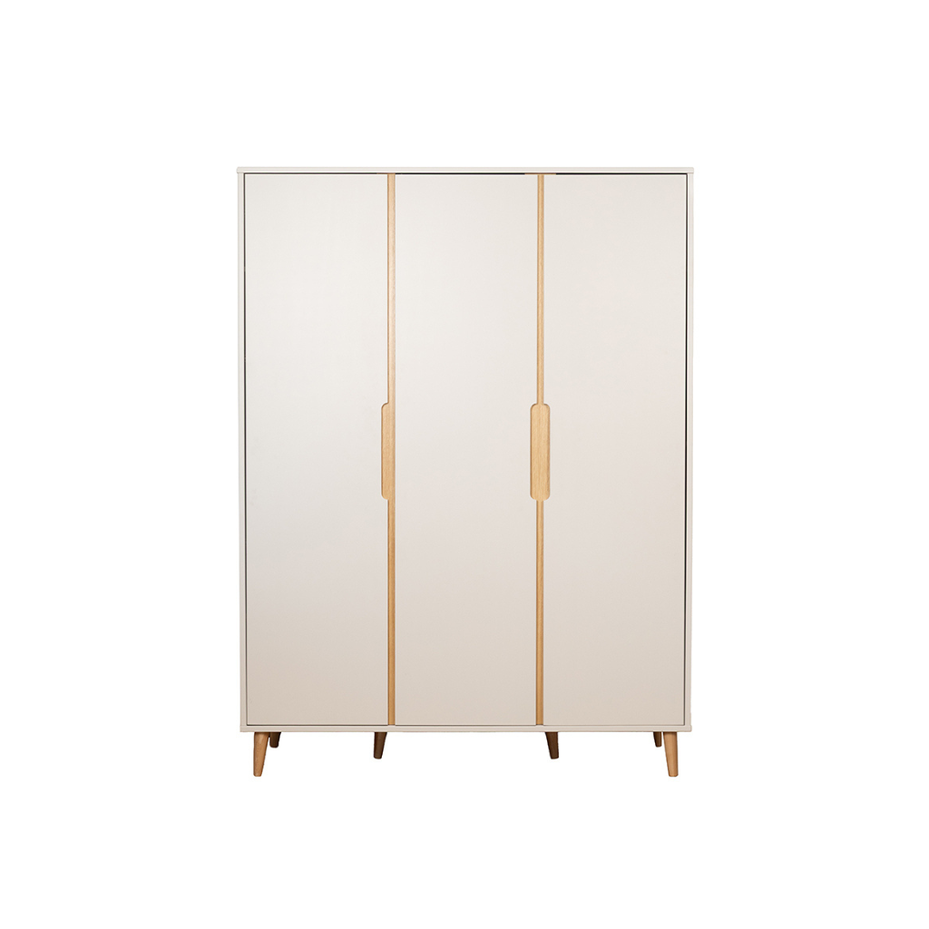 Pericles Chambre de bébé 3 pièces (lit L 140 x Lg 70 cm + commode avec rallonge + armoire 3 portes) Nomad Dune Beige