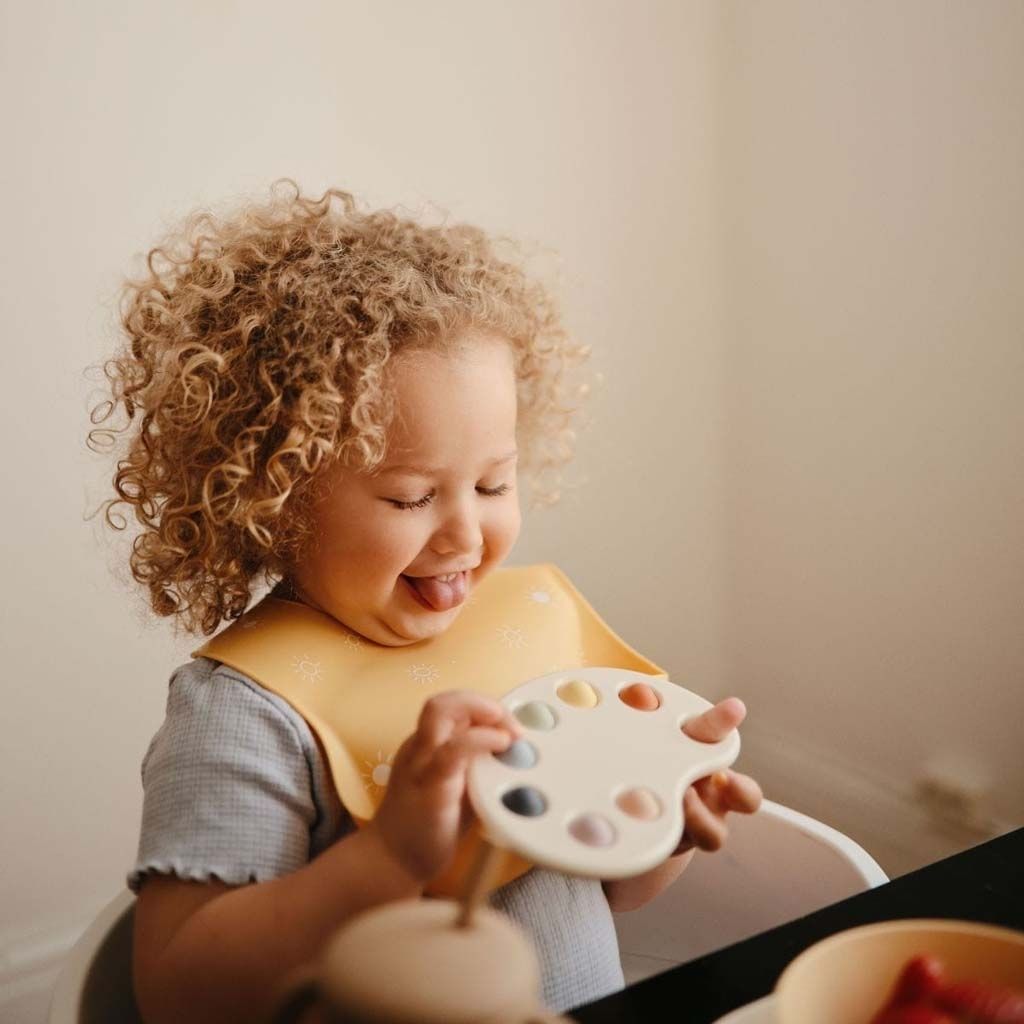 Mushie Activiteitenspeeltje Verfpalet Press Toy