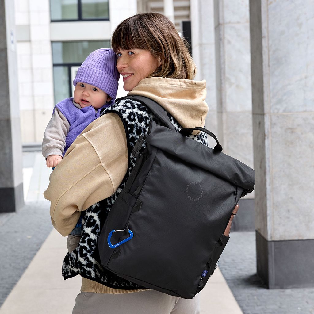 Lässig Rugzak rolltop zwart