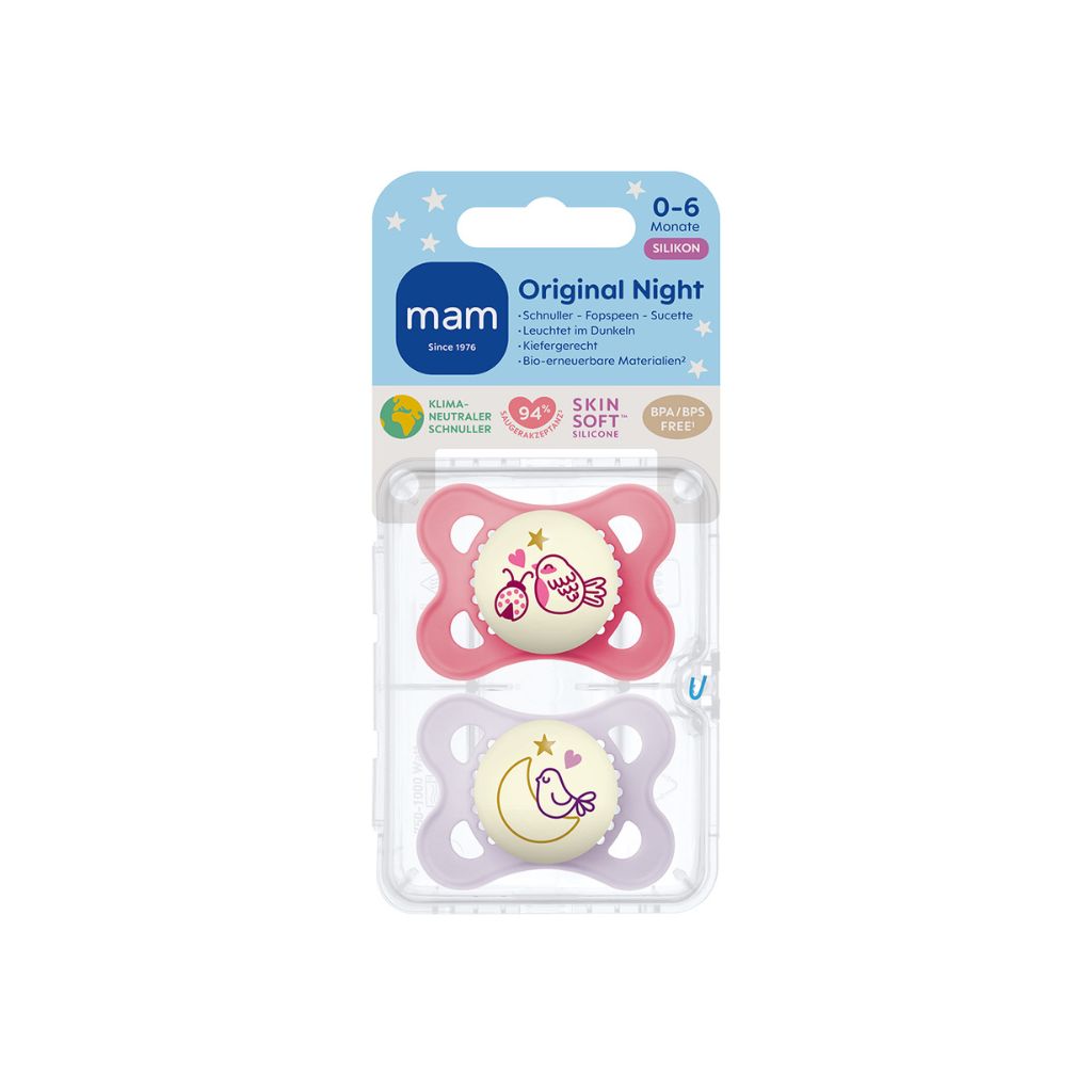 MAM Fopspeen 0 - 6 maanden Original Night Pink/Lilac