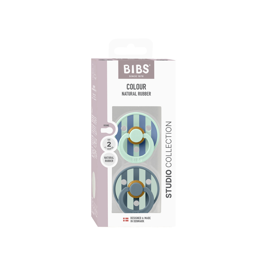 Bibs Sucette + 6 mois STUDIO Pack Block Nordic Mint Petrol Mix - 2 pièces