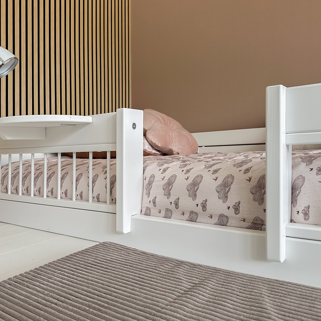 LIFETIME Barrière de lit étroite blanc laqué
