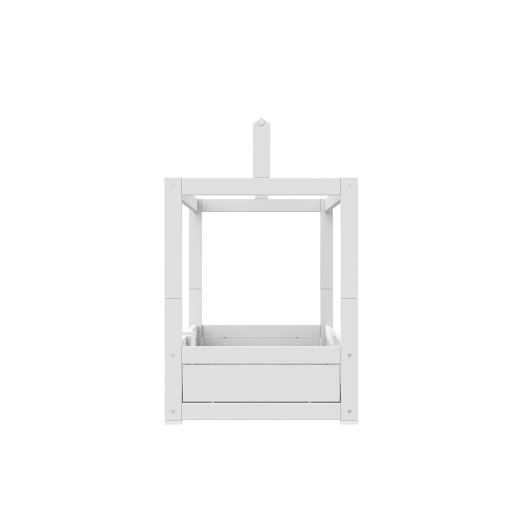 LIFETIME Lit-cabane 4-en-1 avec cadre de toit + sommier Lg 90 x L 200 cm