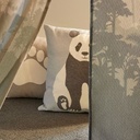LIFETIME Kussen Panda Paradise blauw