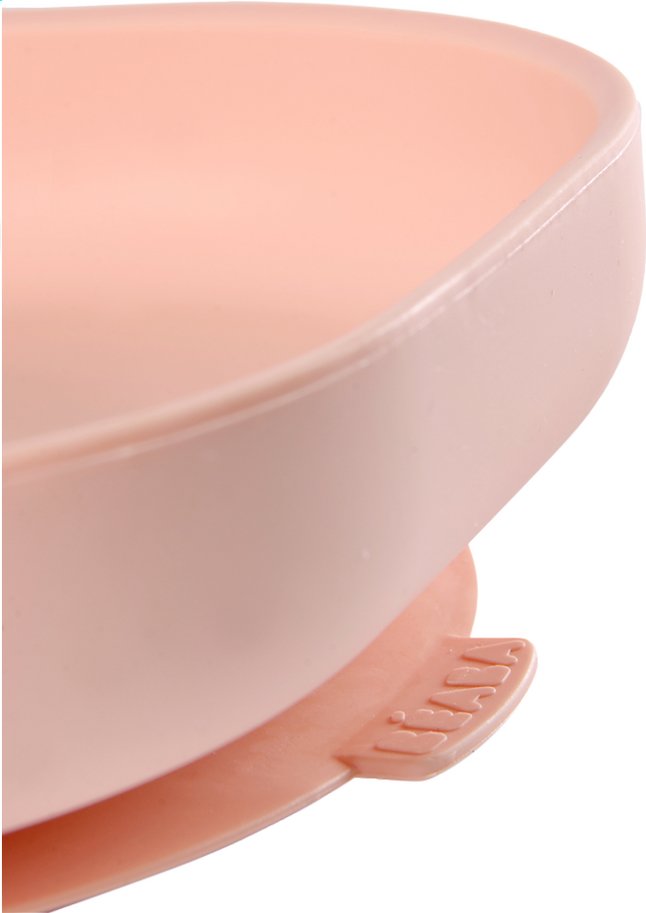 Béaba Plat bord silicone met zuignap roze