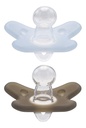 Difrax Fopspeen + 0 maanden Natural Pure Collection blauw/grijs