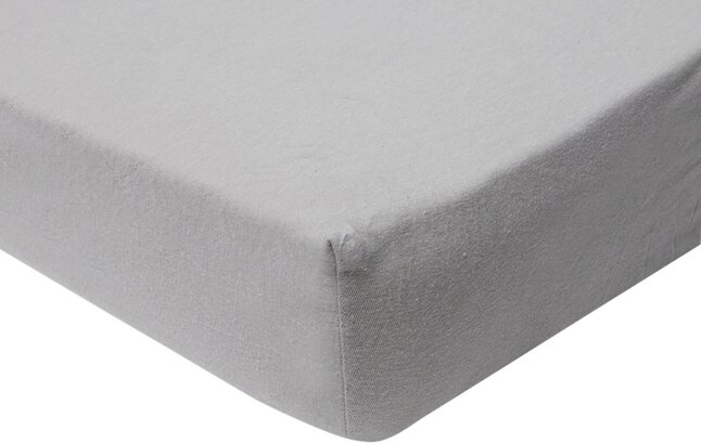 Jollein Hoeslaken voor bed Soft Grey/Storm Grey B 120 x L 60 cm - 2 stuks