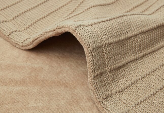 Jollein Deken voor wieg of park Velvet Pure Knit Biscuit