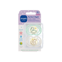 MAM Fopspeen + 16 maanden Perfect Night Silicone beige/groen - 2 stuks