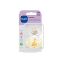 MAM Fopspeen + 16 maanden Perfect Silicone geel/lichtgrijs - 2 stuks