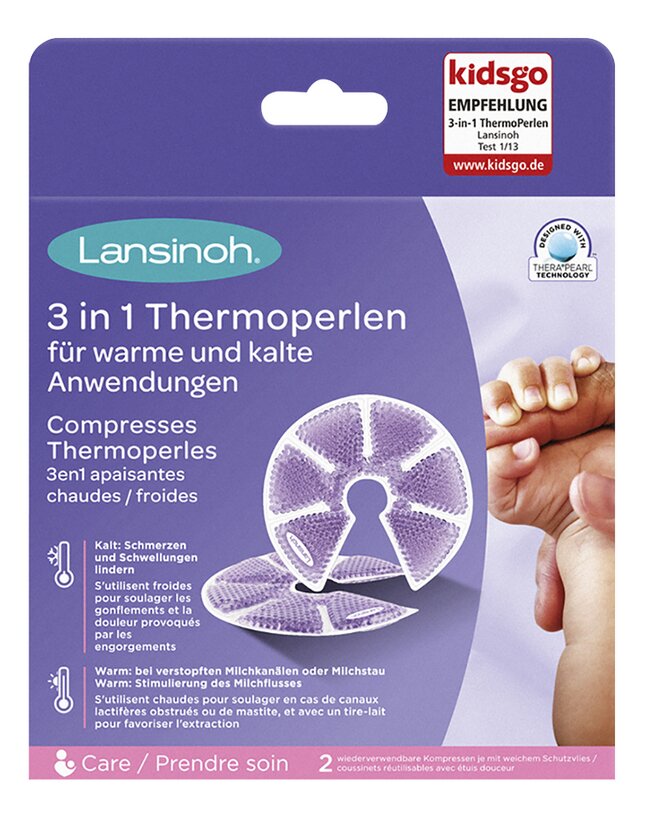 Lansinoh Thermokompressen 3-in-1 Thermoparels - 2 stuks